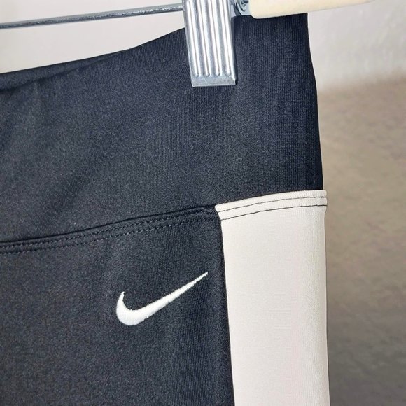 Nike Women's Black w/ White Stripe Stretchy Athletic Track Pants - Picture 3 of 6
